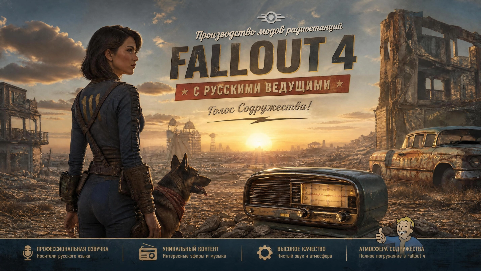 Радиостанции Fallout 4 с русскими ведущими — проект Voiceover.Games