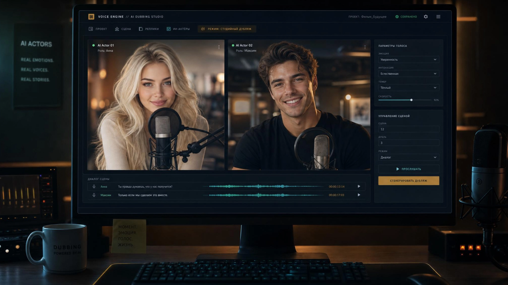 AI-актёры создают студийную русскую озвучку персонажей видеоигр в Voiceover.Games